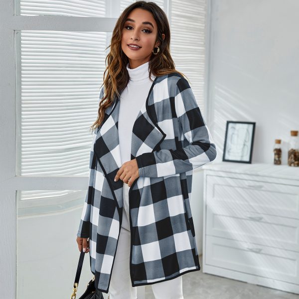 Pocket Loose Plaid Coat