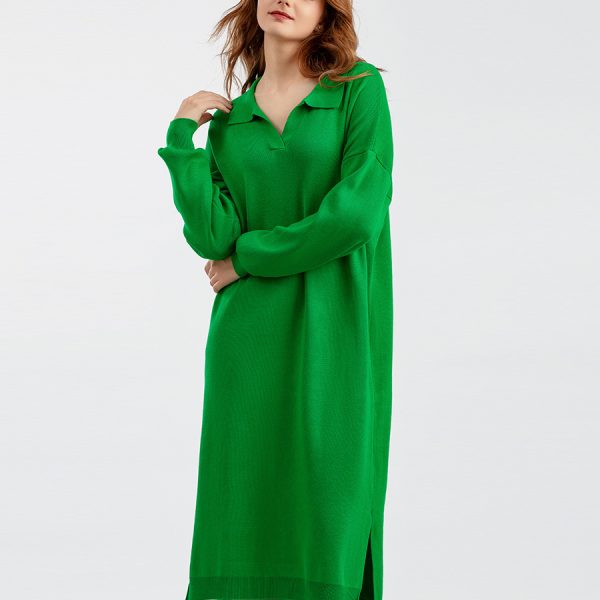 Polo Collar Maxi Dress