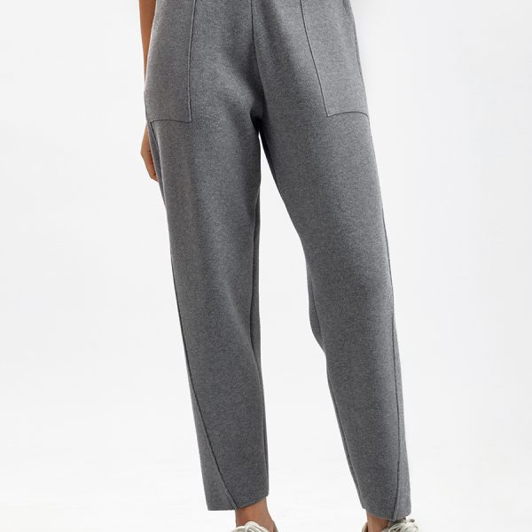 High Waist Knit Harem Pants: Winter Chic