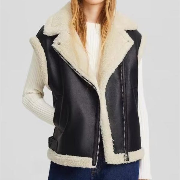 Korean Loose Wool Vest - Faux Shearling Jacket