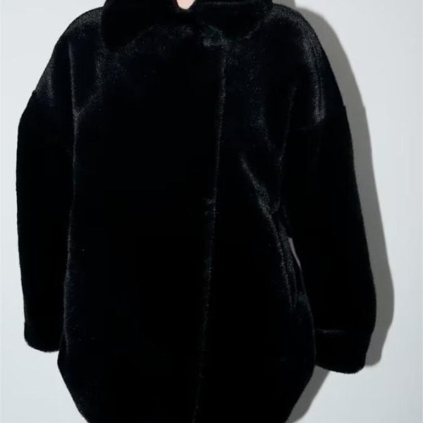 Loose Black Winter Jacket - Women's Fashion