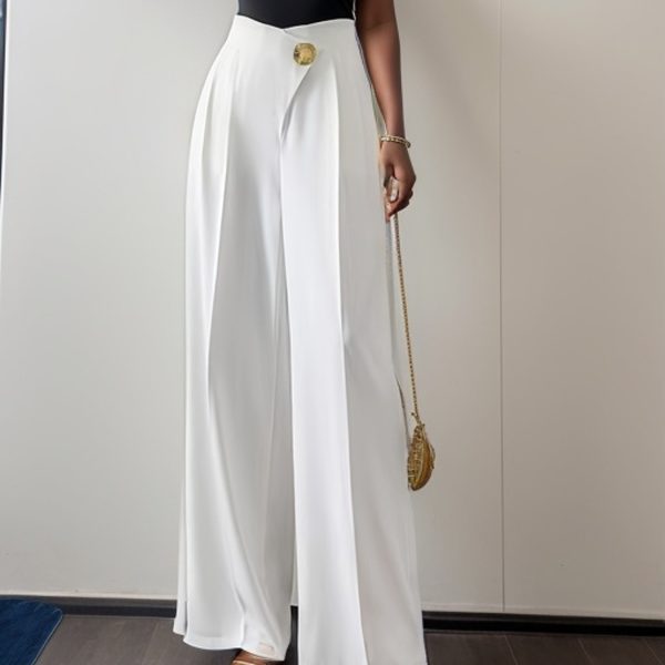 h Waist Wide Leg Work Pants"