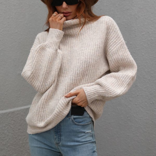 Turtleneck Pullover - Solid Color