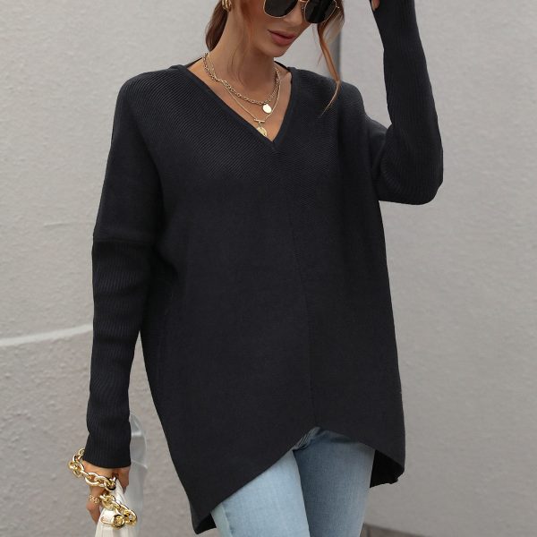 Office Solid Color Knit Sweater