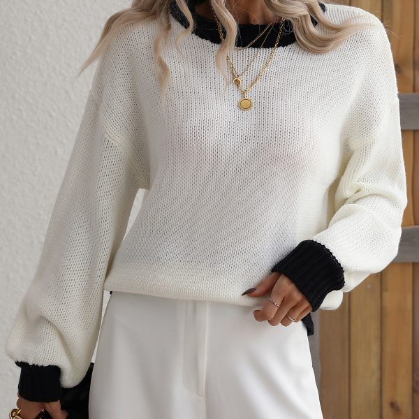 Splicing Loose Knitwear Pullover