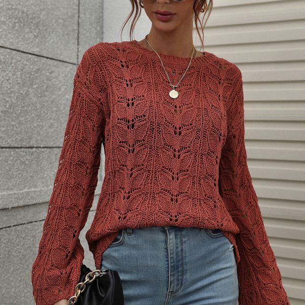 Crocheted Hollow-Out Pullover