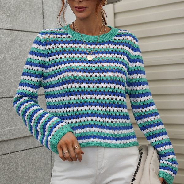 Round Neck Striped Pullover