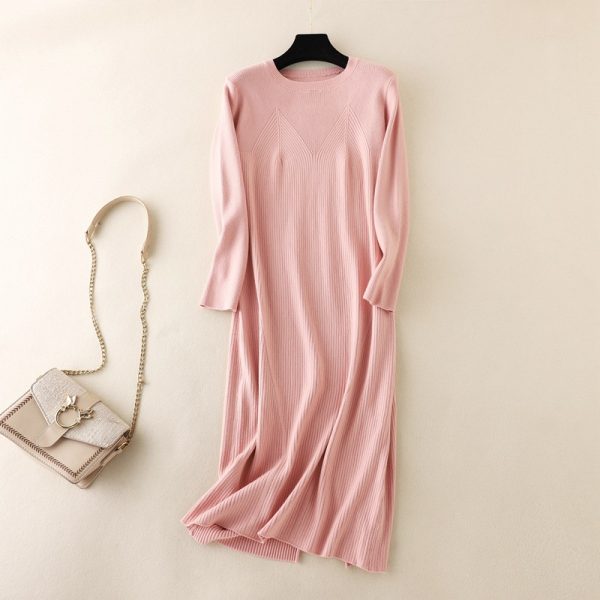 Round Neck Knit Maxi Dress