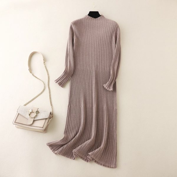 Striped Knit Overknee Dress