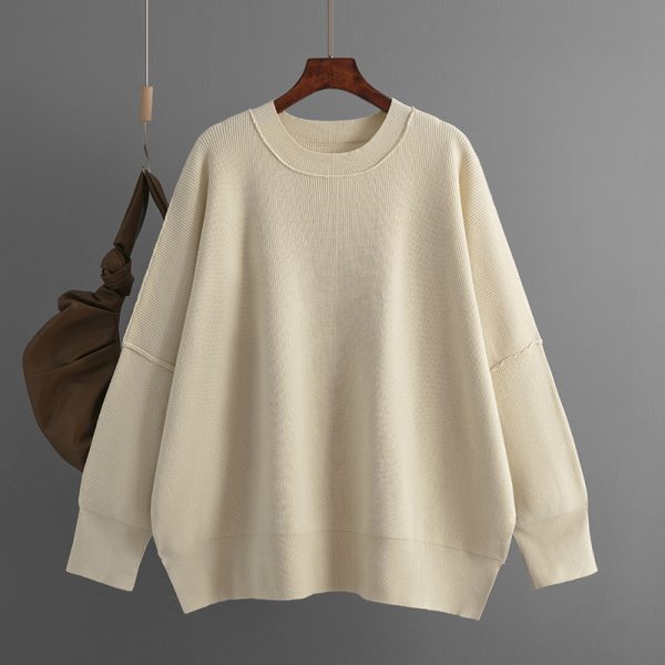 Round Neck Loose Knit Pullover