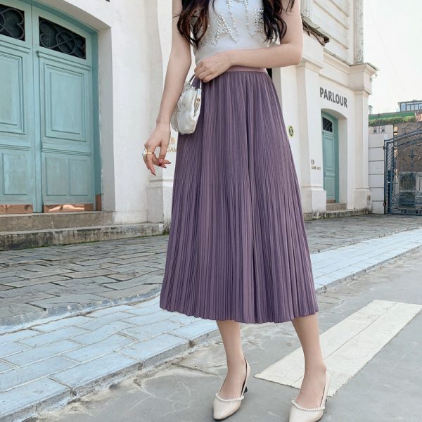 Double Pleated Draping Summer Skirt