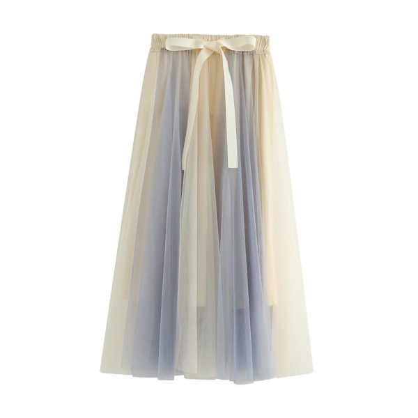 A-Line Gauzy Tulle Skirt for Winter Elegance - Mid-Length