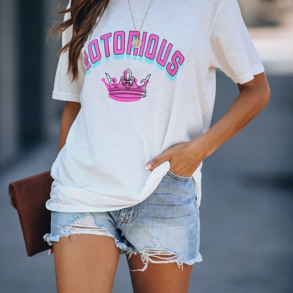 Crown Letters Printed Casual Tee - Summer