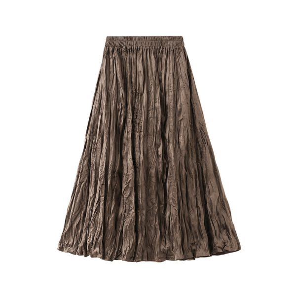 High Waist Holland Velvet Pleated Skirt for a Winter Tide