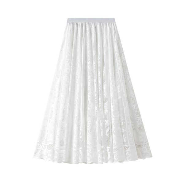 Water Soluble Lace A-Line Skirt with Sweater Detail