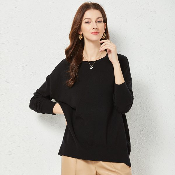 Plus Size Round Neck Long Sleeve Pullover