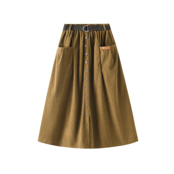 Autumn High Waist Corduroy Skirt