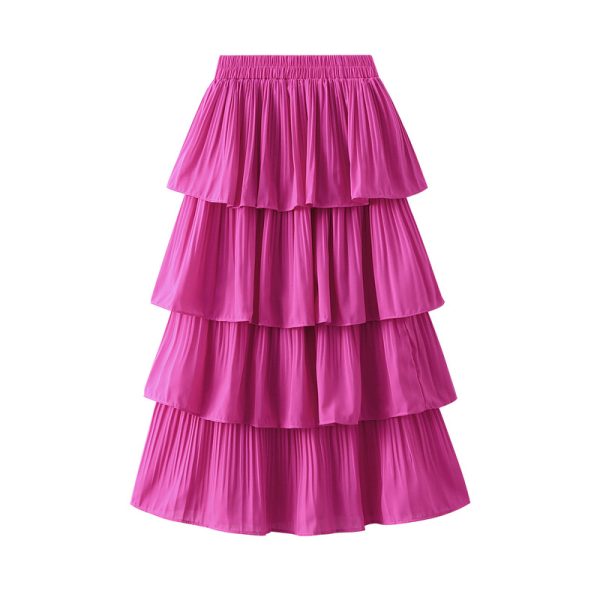 Pleated Big Hem Summer Skirt: Tiered Elegance