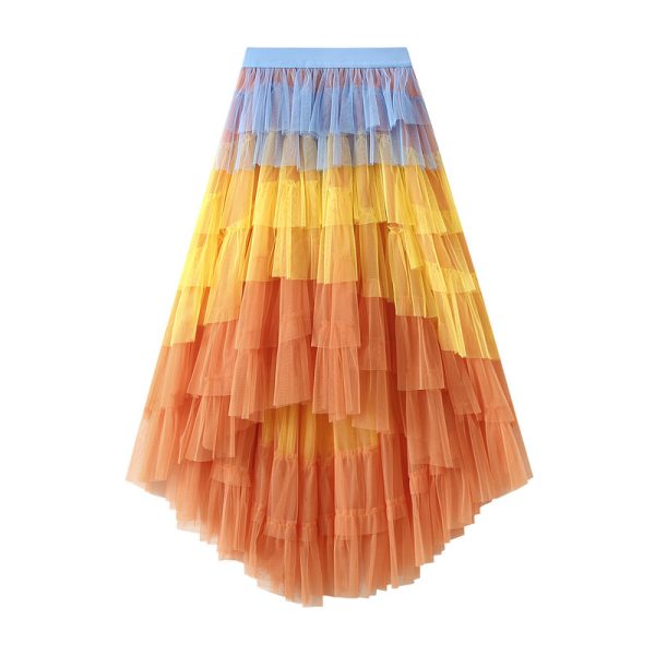 Irregular Asymmetric Tiered Mesh Pettiskirt