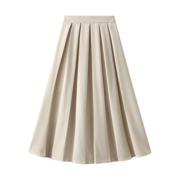 Pleated A-Line Midi Skirt with High Waist for Western Chic