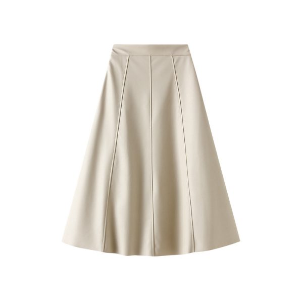 Autumn-Winter High Waist Retro Leather Skirt