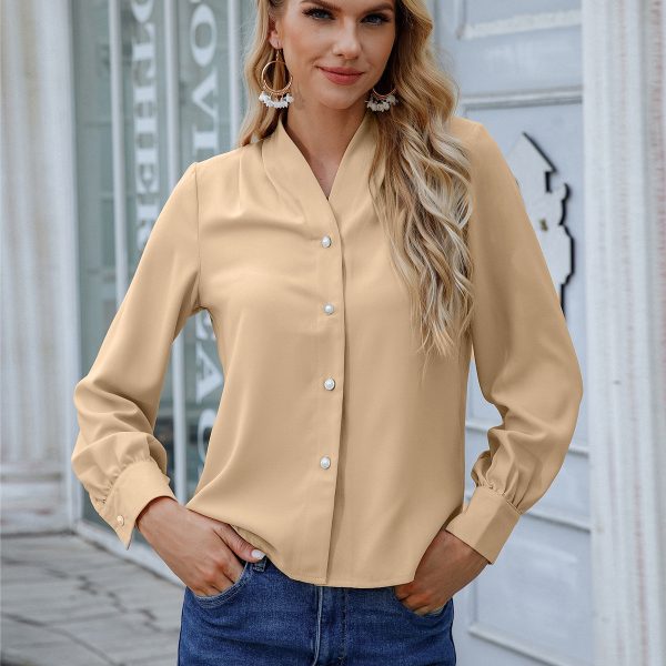 Spring/Autumn Long Sleeve Button Top