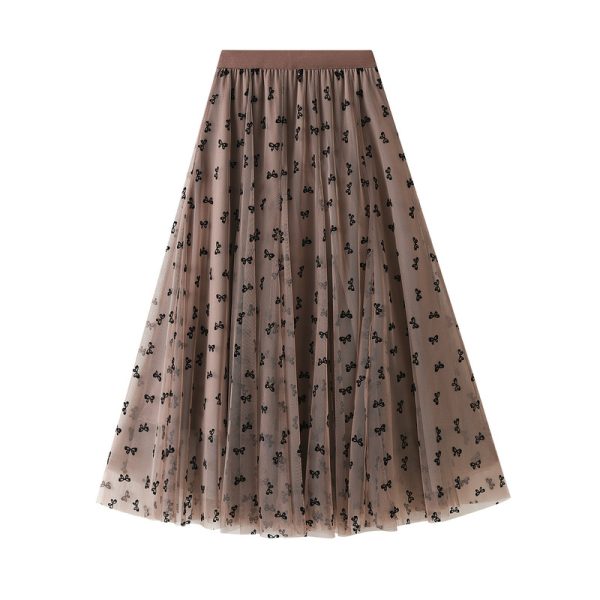 Spring Large Swing Gauzy Mesh Skirt