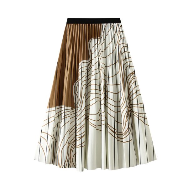 Asymmetric Striped Pleated Skirt: Retro Chic