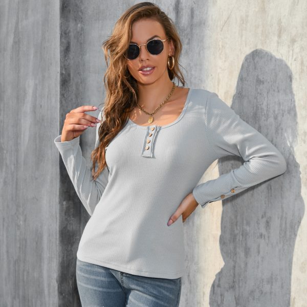 Slim Fit Round Neck Long Sleeve T-Shirt