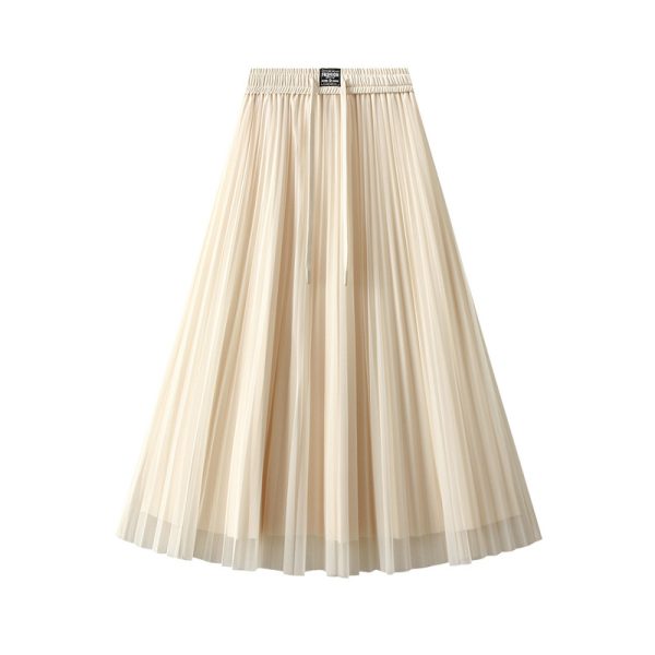 Korean Embroidered High Waist Mesh Skirt