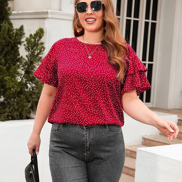 Polka Dot Plus Size Loose-Fit T-Shirt