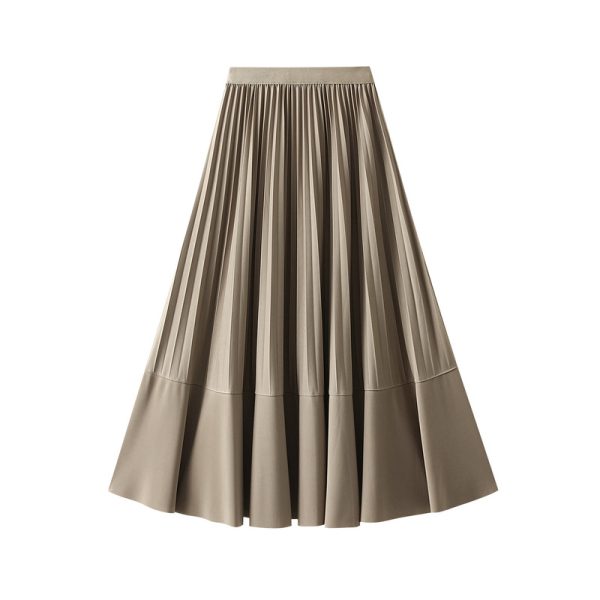 Autumn High Waist A-Line Pleated Skirt