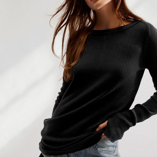 Casual Long Sleeve Round Neck Top