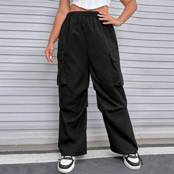 Plus Size Autumn Winter Elastic Waist Overalls