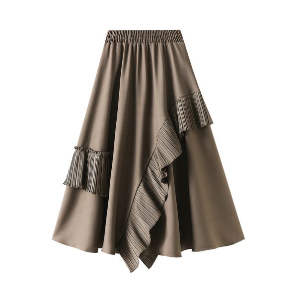 Spring Irregular Ruffled A-Line Skirt