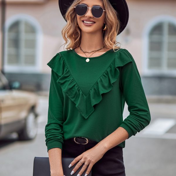 Slim Fit Knit Ruffle Top