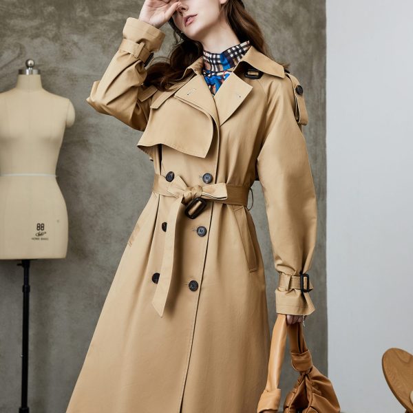 Korean Overknee Waist-Control Trench Coat