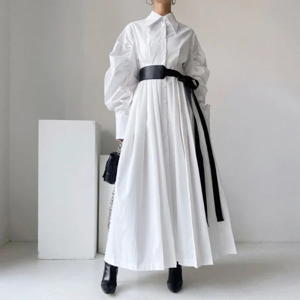 Vintage Oversized Pleated Dress