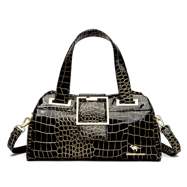 Chic Eco Croc Handbag: Multi-Pocket Tote