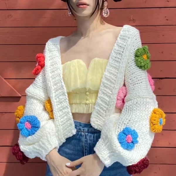 Kawaii Flower Eco Cardigan: Harajuku Y2K