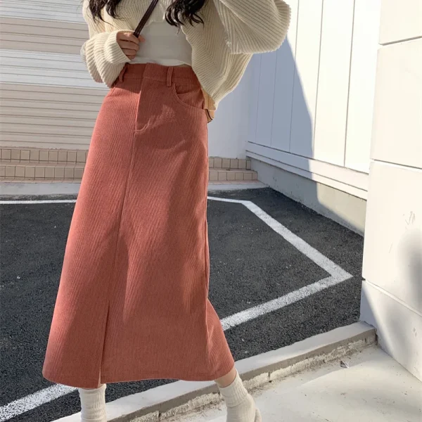 Ethical Corduroy Split Skirt