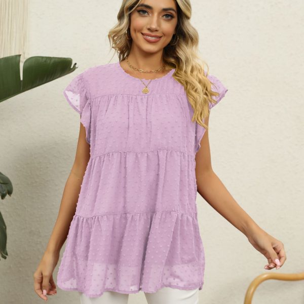 Comfortable Jacquard Loose Short-Sleeved Top