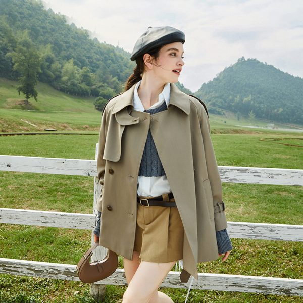 Spring Autumn High Sense Elegant Trench Coat