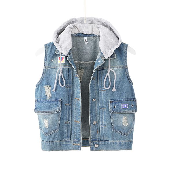 Denim Sleeveless Vest Jacket Outfit Ideas