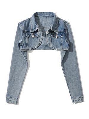 Sexy Ultra Short Denim Jacket Women High Waist Shawl Outfit Ideas