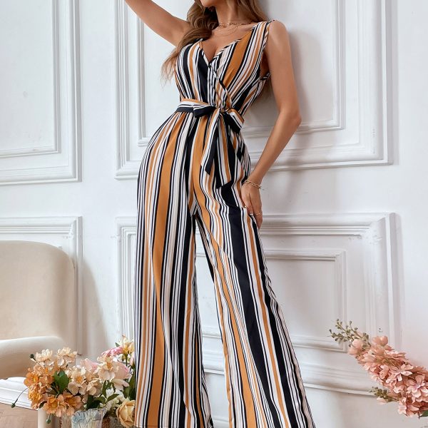 Striped Jumpsuit: Women's Fashion Outfit Ideas