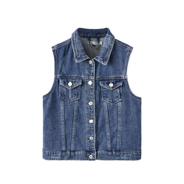 Autumn Women Waistcoat Denim Vest Outfit Ideas