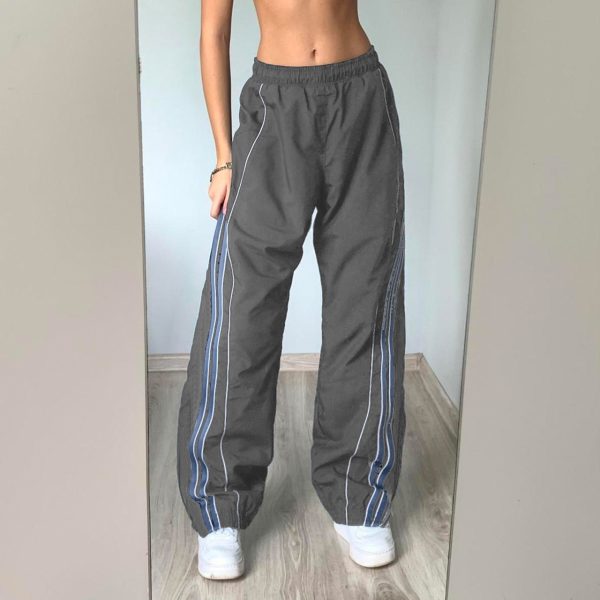 Winter High Waist Striped Trouser: Casual Slimming