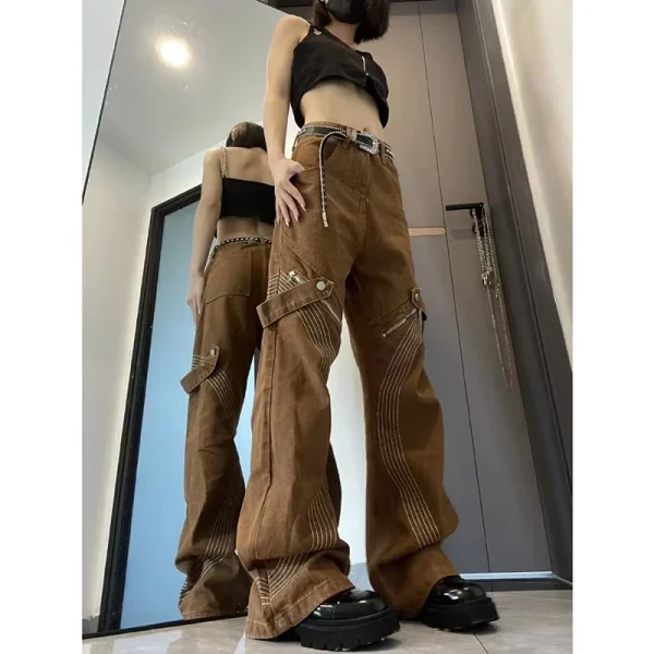 Y2k-Brown-Vintage-Bandage-Grunge-Jeans-Hip-Hop-Fairycore-Mom-Denim-Pants-Female-90s-Street-Style-1