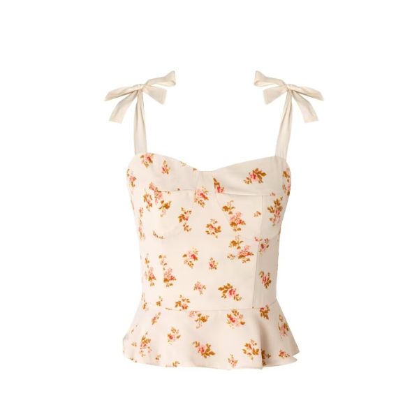 Women's Spring French Sexy Beige Bottom Small Floral